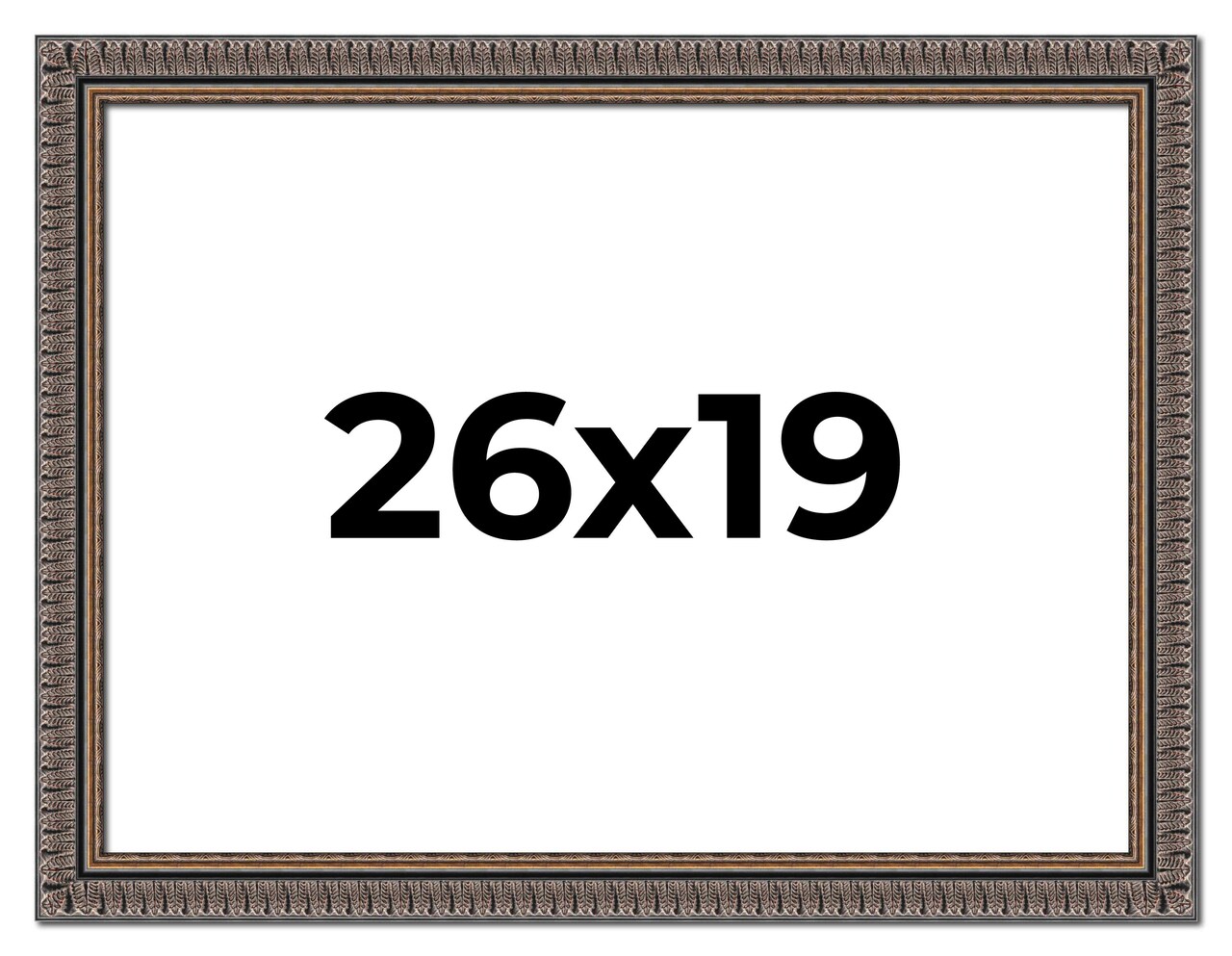 19x26 Ornate Picture Frame with UV-Resistant Acrylic & Acid Free Backing, Available in 5 Finishes - Black, Brown, Gold, Silver, White